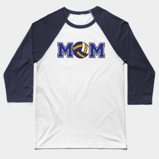 Volleyball Mom Blue and Gold Baseball T-Shirt